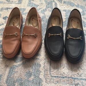 Leather Loafers - Black and Tan